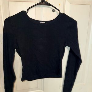 Garage Black Long Sleeve Women's Crop Top